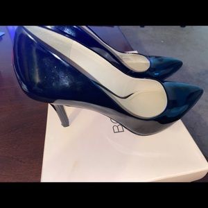 - BCBGeneration black pattern leather dress heels